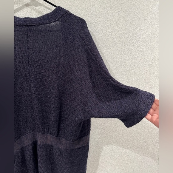 Classiques Entier Silk Wool Linen Blend Purple Knit Open Front Cardigan Size XL - Picture 10 of 14